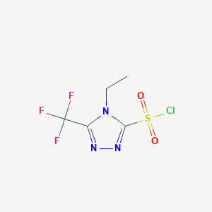 molecular formula C5H5ClF3N3O2S B13214129 4-Ethyl-5-(trifluoromethyl)-4H-1,2,4-triazole-3-sulfonyl chloride 