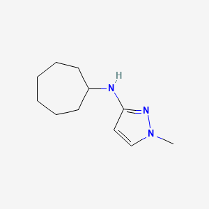 molecular formula C11H19N3 B13214159 N-cycloheptyl-1-methyl-1H-pyrazol-3-amine 