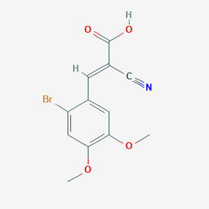 molecular formula C12H10BrNO4 B13214176 3-(2-Bromo-4,5-dimethoxyphenyl)-2-cyanoacrylicacid 