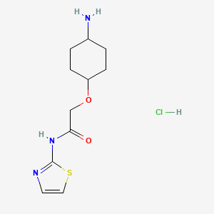 molecular formula C11H18ClN3O2S B13214195 2-[(4-Aminocyclohexyl)oxy]-N-(1,3-thiazol-2-yl)acetamide hydrochloride 