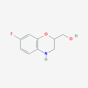 molecular formula C9H10FNO2 B13214228 (7-fluoro-3,4-dihydro-2H-1,4-benzoxazin-2-yl)methanol 