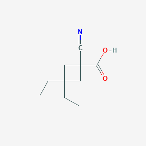 1-Cyano-3,3-diethylcyclobutane-1-carboxylic acid