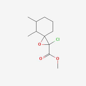 molecular formula C11H17ClO3 B13214257 Methyl 2-chloro-4,5-dimethyl-1-oxaspiro[2.5]octane-2-carboxylate 