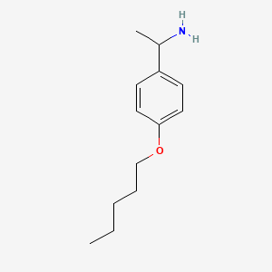 molecular formula C13H21NO B13214390 1-[4-(Pentyloxy)phenyl]ethan-1-amine CAS No. 107411-52-9