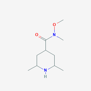 molecular formula C10H20N2O2 B13214451 N-Methoxy-N,2,6-trimethylpiperidine-4-carboxamide 