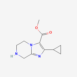 molecular formula C11H15N3O2 B13214470 Methyl 2-cyclopropyl-5H,6H,7H,8H-imidazo[1,2-a]pyrazine-3-carboxylate 