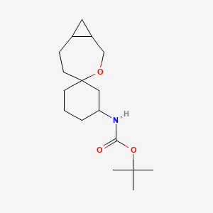 molecular formula C17H29NO3 B13214591 tert-Butyl N-{3-oxaspiro[bicyclo[5.1.0]octane-4,1'-cyclohexane]-5'-yl}carbamate 