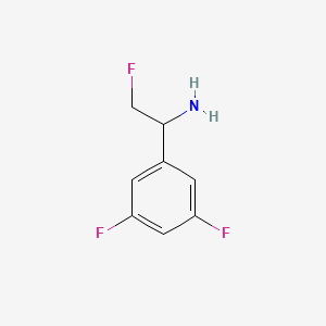 molecular formula C8H8F3N B13214598 1-(3,5-Difluorophenyl)-2-fluoroethan-1-amine 