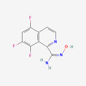 molecular formula C10H6F3N3O B13214675 (E)-5,7,8-Trifluoro-N'-hydroxyisoquinoline-1-carboximidamide 