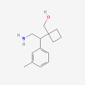 molecular formula C14H21NO B13214679 {1-[2-Amino-1-(3-methylphenyl)ethyl]cyclobutyl}methanol 