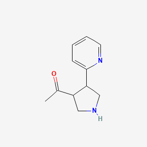 1-[4-(Pyridin-2-yl)pyrrolidin-3-yl]ethan-1-one