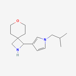 molecular formula C15H24N2O B13214734 1-[1-(2-Methylpropyl)-1H-pyrrol-3-yl]-7-oxa-2-azaspiro[3.5]nonane 