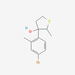 molecular formula C12H15BrOS B13214829 3-(4-Bromo-2-methylphenyl)-2-methylthiolan-3-ol 