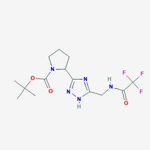 tert-Butyl 2-{5-[(trifluoroacetamido)methyl]-1H-1,2,4-triazol-3-yl}pyrrolidine-1-carboxylate