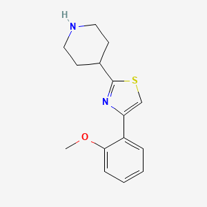 molecular formula C15H18N2OS B13214860 4-[4-(2-Methoxyphenyl)-1,3-thiazol-2-yl]piperidine 