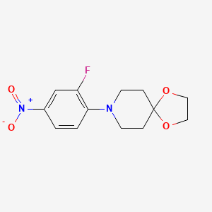 molecular formula C13H15FN2O4 B1321497 8-(2-氟-4-硝基苯基)-1,4-二氧杂-8-氮杂螺[4.5]癸烷 CAS No. 252336-82-6