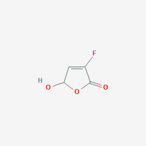 molecular formula C4H3FO3 B13214985 3-Fluoro-5-hydroxy-2,5-dihydrofuran-2-one 