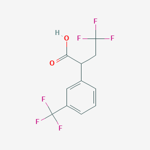 molecular formula C11H8F6O2 B13214990 4,4,4-Trifluoro-2-[3-(trifluoromethyl)phenyl]butanoic acid 