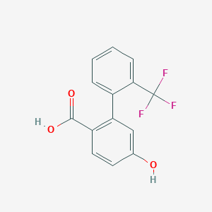 molecular formula C14H9F3O3 B13215020 4-Hydroxy-2-[2-(trifluoromethyl)phenyl]benzoic acid 