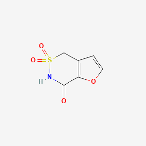 molecular formula C6H5NO4S B13215043 4H,6H,7H-5Lambda6-furo[2,3-d][1,2]thiazine-5,5,7-trione 