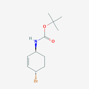 molecular formula C11H18BrNO2 B13215144 tert-Butyl N-[(1S,4S)-4-bromocyclohex-2-en-1-yl]carbamate 