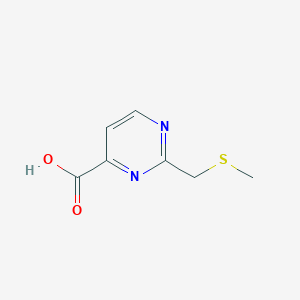 molecular formula C7H8N2O2S B13215265 2-((Methylthio)methyl)pyrimidine-4-carboxylic acid 