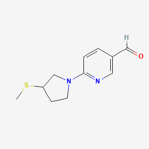 6-[3-(Methylsulfanyl)pyrrolidin-1-yl]pyridine-3-carbaldehyde