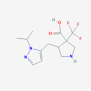 4-{[1-(propan-2-yl)-1H-pyrazol-5-yl]methyl}-3-(trifluoromethyl)pyrrolidine-3-carboxylic acid