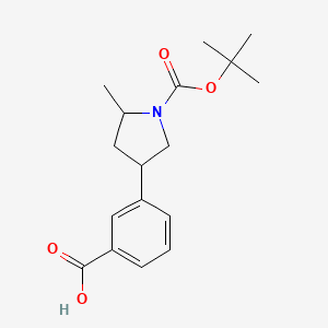 3-{1-[(Tert-butoxy)carbonyl]-5-methylpyrrolidin-3-yl}benzoic acid