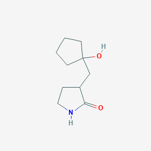 molecular formula C10H17NO2 B13215353 3-[(1-Hydroxycyclopentyl)methyl]pyrrolidin-2-one 