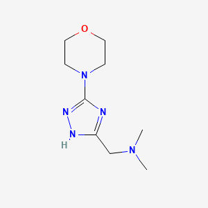 molecular formula C9H17N5O B13215379 Dimethyl({[3-(morpholin-4-yl)-1H-1,2,4-triazol-5-yl]methyl})amine 