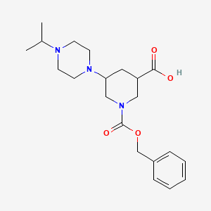 molecular formula C21H31N3O4 B13215473 1-[(Benzyloxy)carbonyl]-5-[4-(propan-2-yl)piperazin-1-yl]piperidine-3-carboxylic acid 