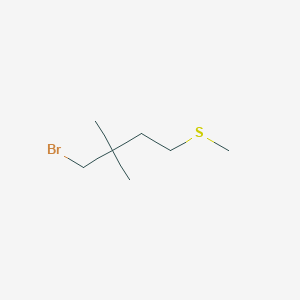 molecular formula C7H15BrS B13215481 1-Bromo-2,2-dimethyl-4-(methylsulfanyl)butane 