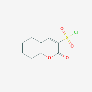 molecular formula C9H9ClO4S B13215516 2-oxo-5,6,7,8-tetrahydro-2H-chromene-3-sulfonyl chloride 