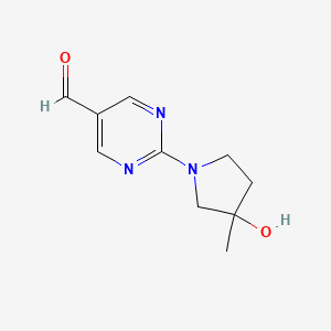 2-(3-Hydroxy-3-methylpyrrolidin-1-yl)pyrimidine-5-carbaldehyde