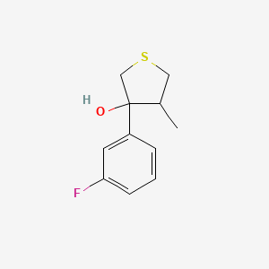 molecular formula C11H13FOS B13215566 3-(3-Fluorophenyl)-4-methylthiolan-3-ol 