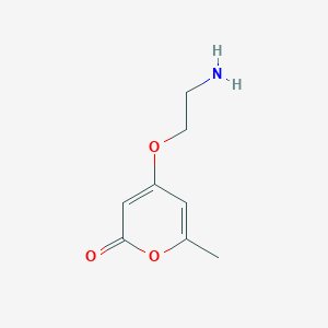 molecular formula C8H11NO3 B13215581 4-(2-Aminoethoxy)-6-methyl-2H-pyran-2-one 