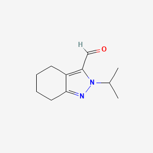 molecular formula C11H16N2O B13215599 2-(Propan-2-yl)-4,5,6,7-tetrahydro-2H-indazole-3-carbaldehyde 