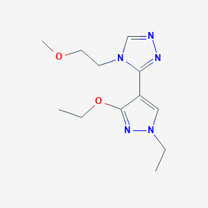 molecular formula C12H19N5O2 B13215601 3-(3-Ethoxy-1-ethylpyrazol-4-yl)-4-(2-methoxyethyl)-1,2,4-triazole 