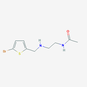 molecular formula C9H13BrN2OS B13215804 N-(2-{[(5-bromothiophen-2-yl)methyl]amino}ethyl)acetamide 