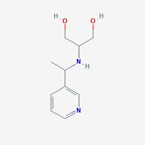 molecular formula C10H16N2O2 B13215897 2-{[1-(Pyridin-3-yl)ethyl]amino}propane-1,3-diol 