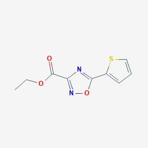 molecular formula C9H8N2O3S B1321590 5-噻吩-2-基-[1,2,4]恶二唑-3-羧酸乙酯 CAS No. 40019-37-2