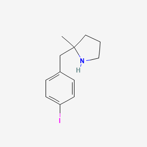 molecular formula C12H16IN B13215906 2-[(4-Iodophenyl)methyl]-2-methylpyrrolidine 