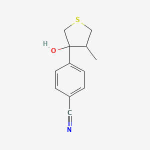 molecular formula C12H13NOS B13215967 4-(3-Hydroxy-4-methylthiolan-3-yl)benzonitrile 