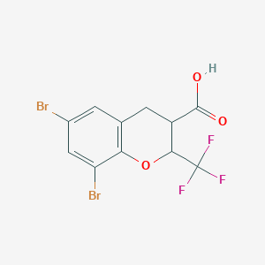 6,8-Dibromo-2-(trifluoromethyl)-3,4-dihydro-2H-1-benzopyran-3-carboxylic acid