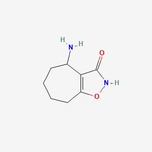 molecular formula C8H12N2O2 B13215988 4-Amino-4H,5H,6H,7H,8H-cyclohepta[d][1,2]oxazol-3-ol 