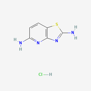 molecular formula C6H7ClN4S B13216004 [1,3]Thiazolo[4,5-b]pyridine-2,5-diamine hydrochloride 