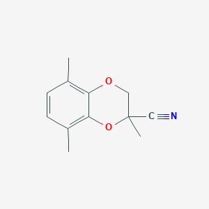 molecular formula C12H13NO2 B13216031 2,5,8-Trimethyl-2,3-dihydro-1,4-benzodioxine-2-carbonitrile 