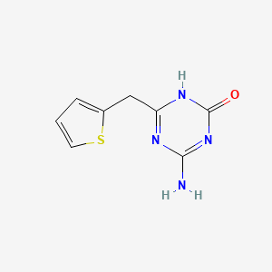 molecular formula C8H8N4OS B13216053 4-Amino-6-(thiophen-2-ylmethyl)-2,5-dihydro-1,3,5-triazin-2-one 