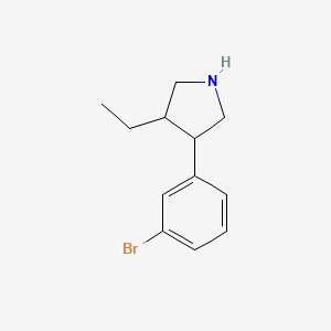 molecular formula C12H16BrN B13216142 3-(3-Bromophenyl)-4-ethylpyrrolidine 